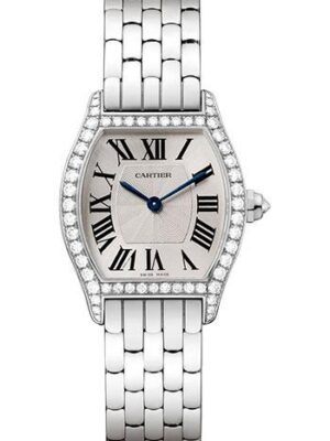 Cartier Tortue Watch - 30 mm White Gold Diamond Case - WA501011